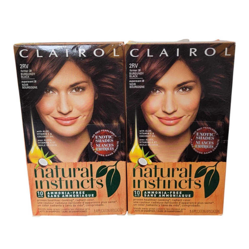 Clairol Natural Instincts 2RV Burgundy Black Demi Hair Color 2 Pack Discontinued